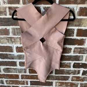 Elliatt Pink Cross-Back Bodysuit